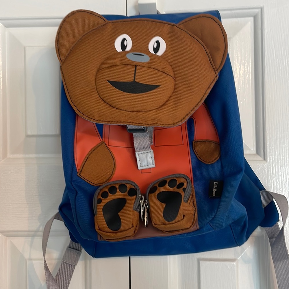 LL BEAN Teddy Bear Pal Backpack boys girls kids size